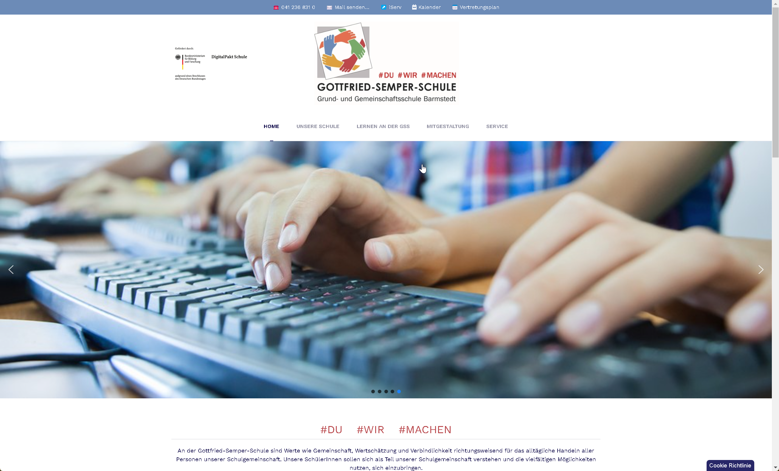 Webseite "Gottfried Semper Schule"