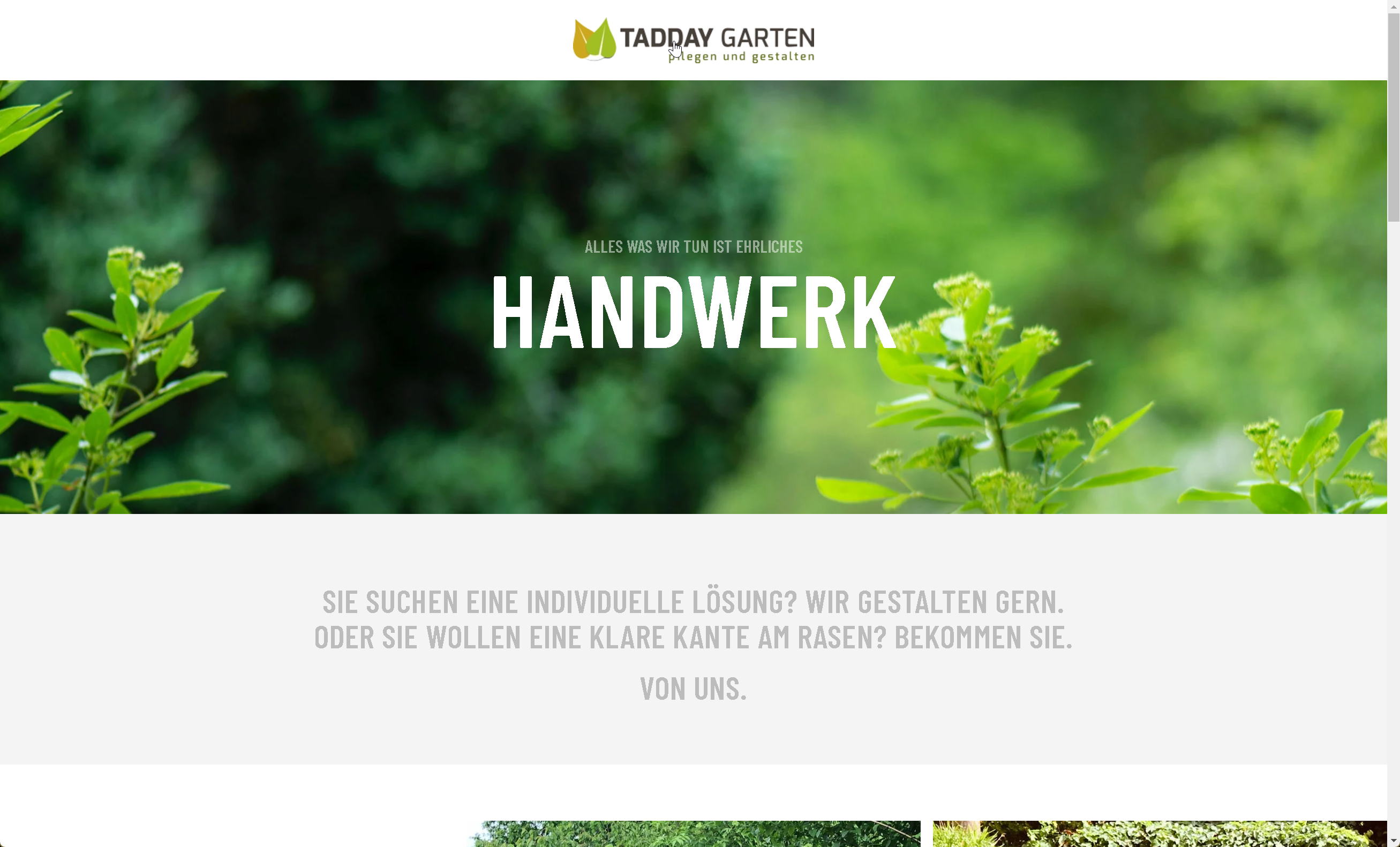 Webseite "Tadday Garten"